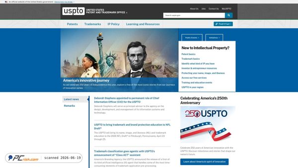 uspto.gov screenshot