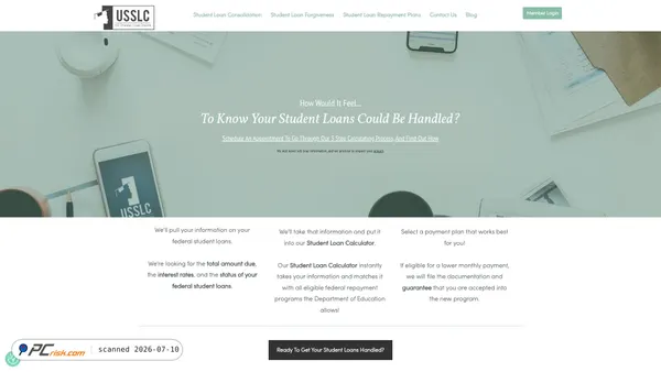 usstudentloancenter.org screenshot