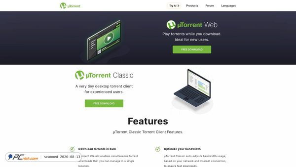 utorrent.com screenshot