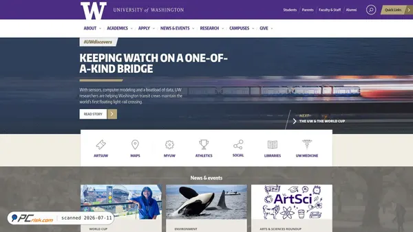 uw.edu screenshot