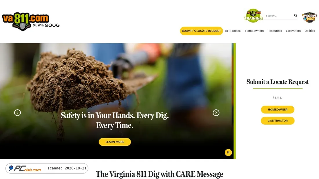 Screenshot of va811.com