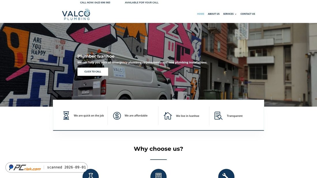 Screenshot of valcoplumbing.com.au