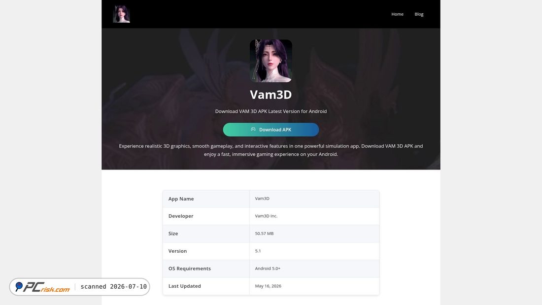 Screenshot of vam3d.org