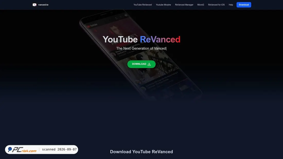 Screenshot of vanced.to
