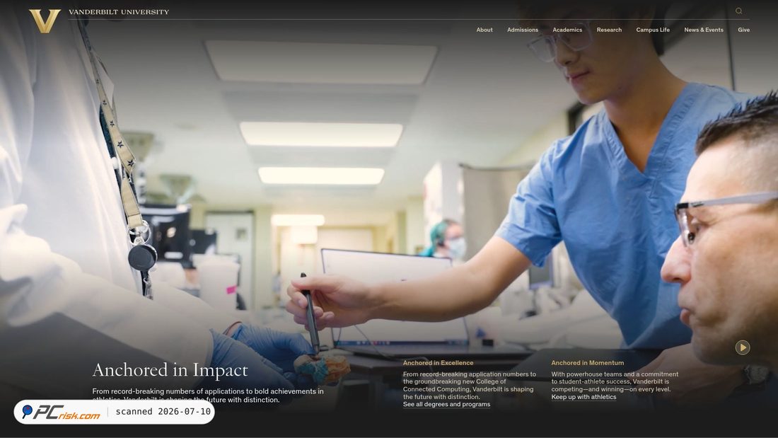 Screenshot of vanderbilt.edu