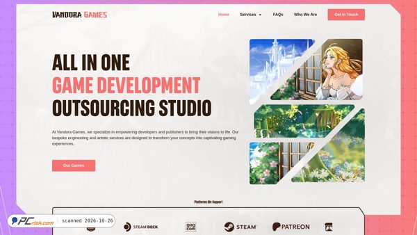 Screenshot di vandoragames.com