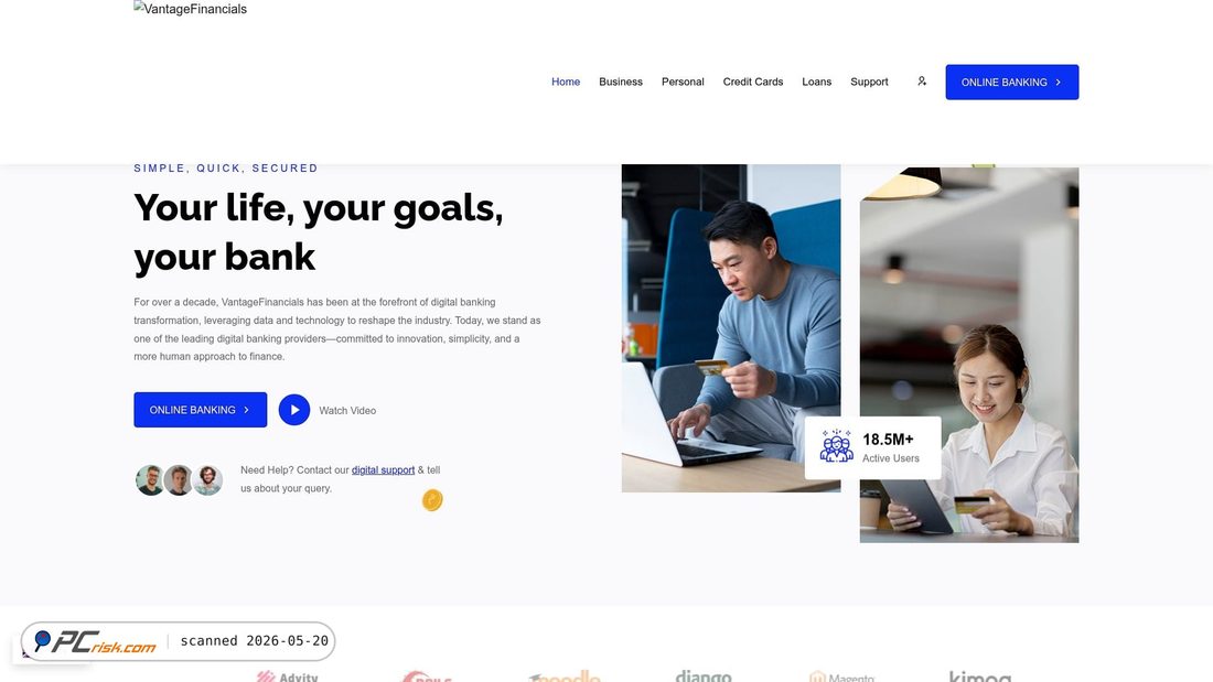 Screenshot von vantagefinacials.com
