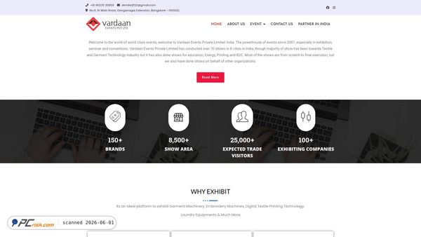vardaanevents.in screenshot