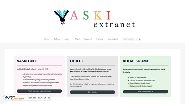 vaskiextra.net screenshot
