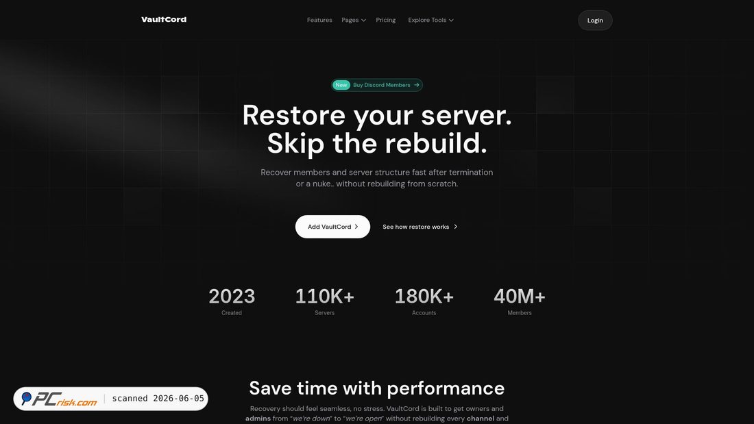 Screenshot of vaultcord.win