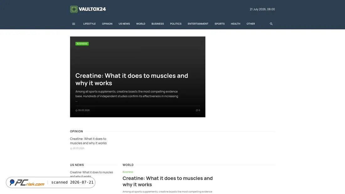 Screenshot of vaultox24.com