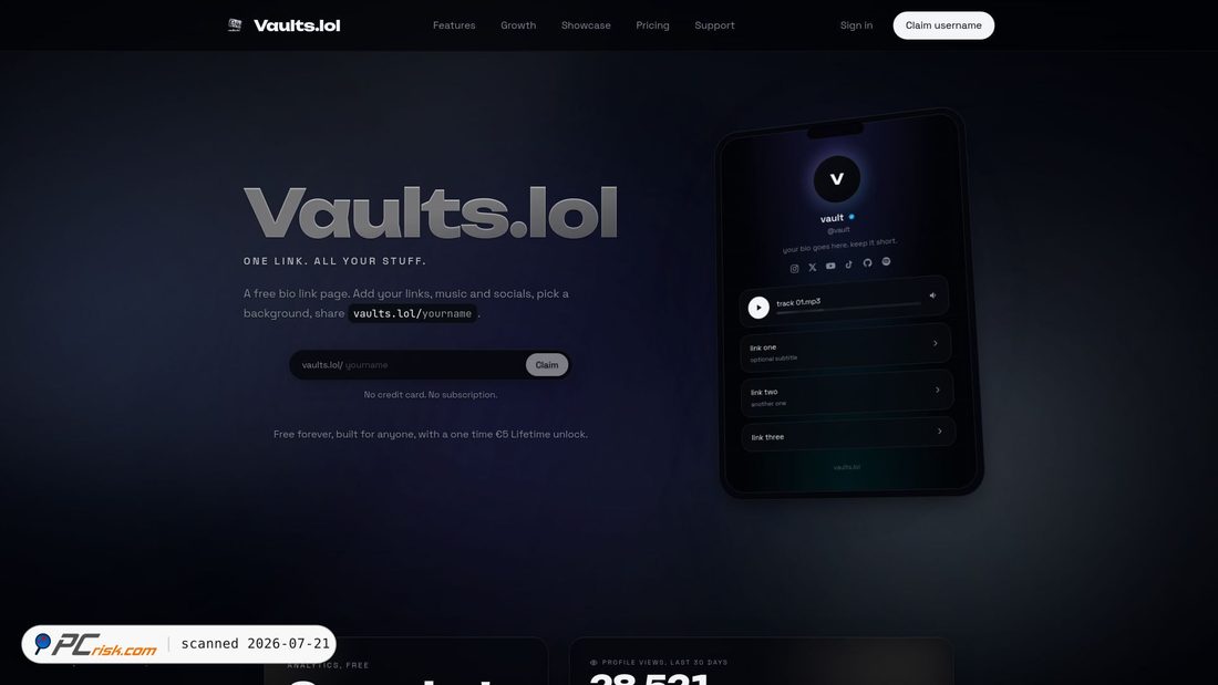Screenshot of vaults.lol