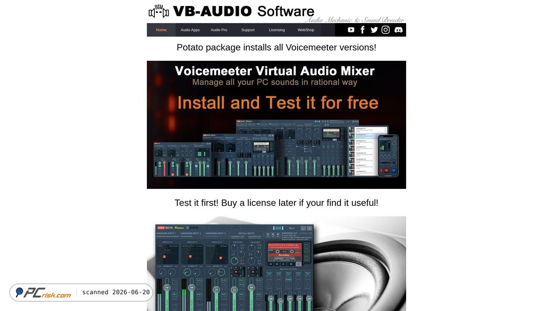 Screenshot of vb-audio.com