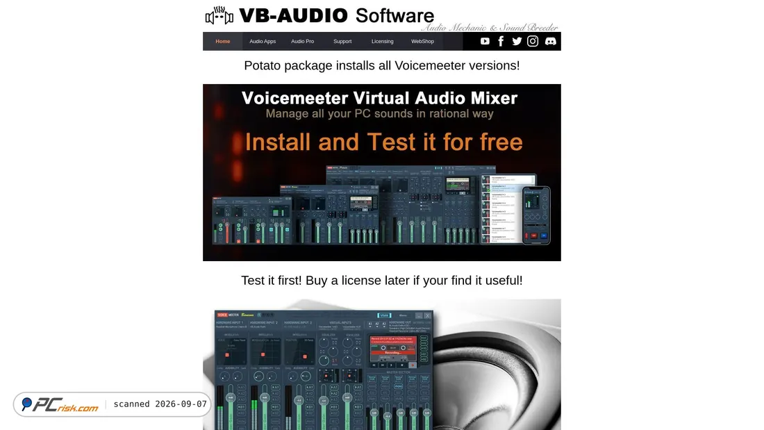 Zrzut ekranu vb-audio.com