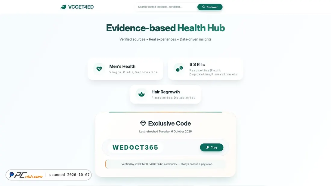 Screenshot of vcget4ed.com