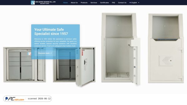 vdhsafes.com screenshot