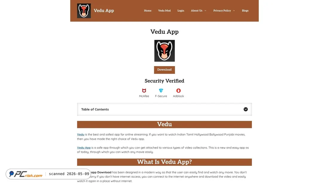 Screenshot of veduapp.org.in