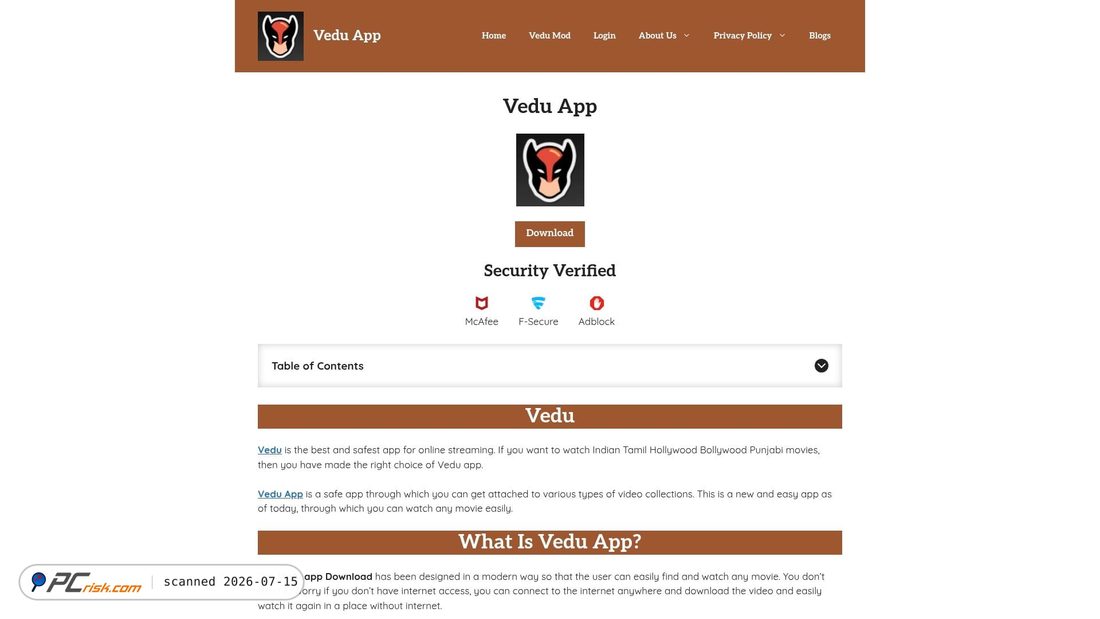 Screenshot von veduapp.org.in