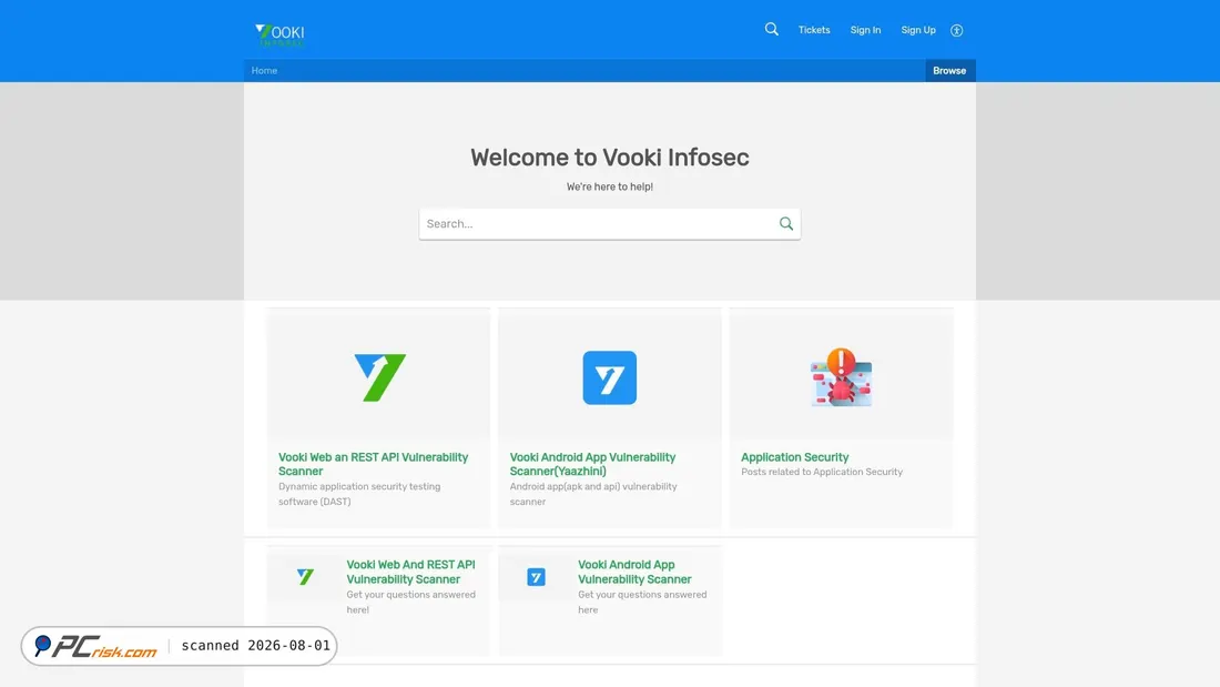 Screenshot of vegabirdtech.zohodesk.com