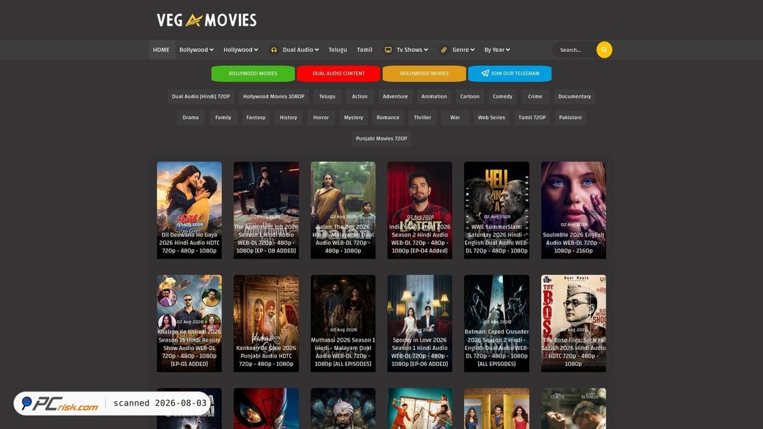 Screenshot of vegamovies.sl