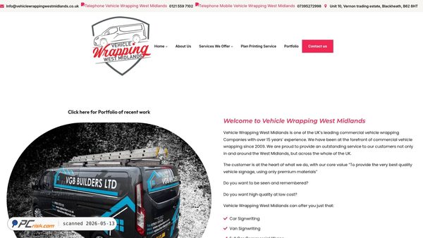 vehiclewrappingwestmidlands.co.uk screenshot