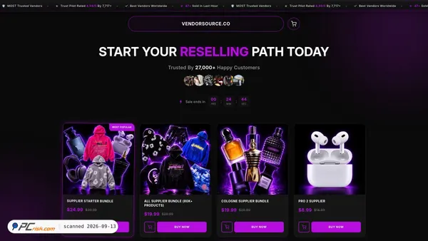 Zrzut ekranu vendorsource.co