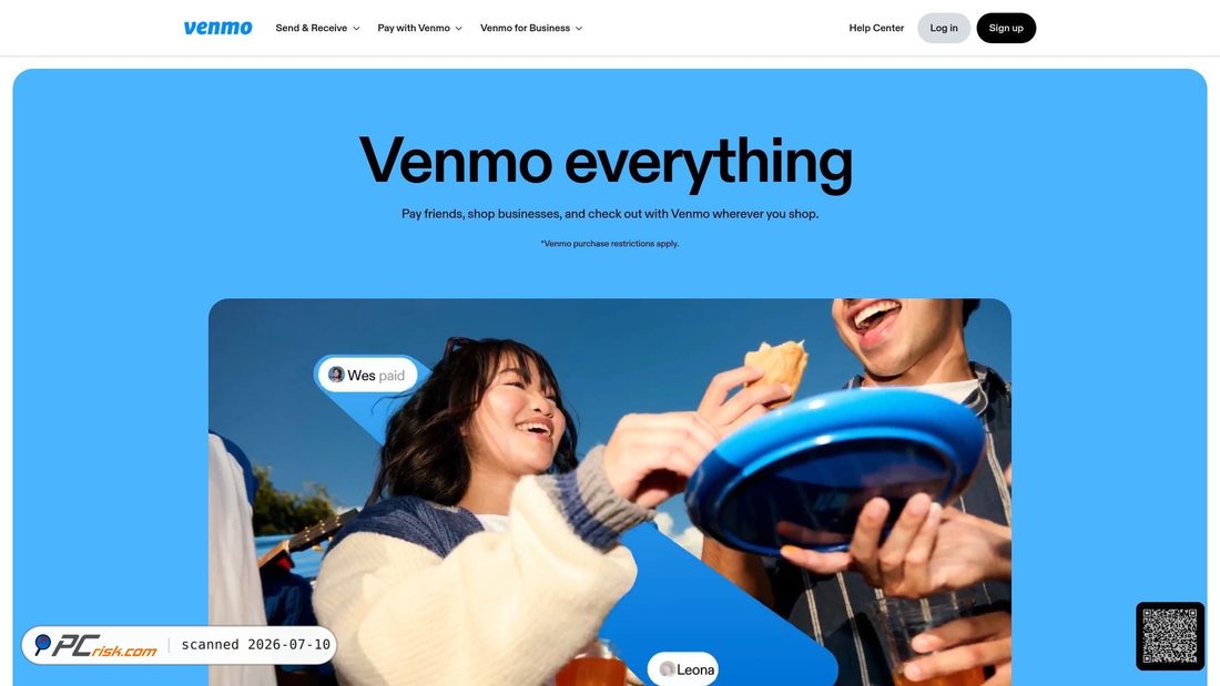 Screenshot of venmo.com