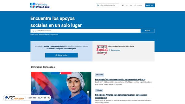 ventanillaunicasocial.cl Screenshot