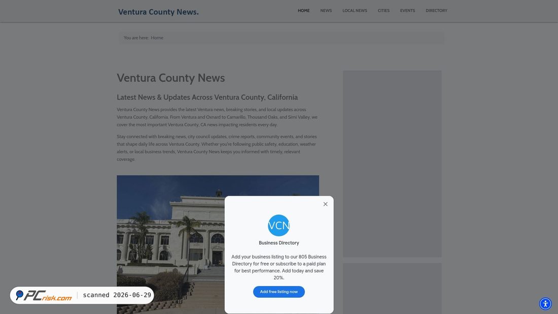 Screenshot of venturacountynews.com