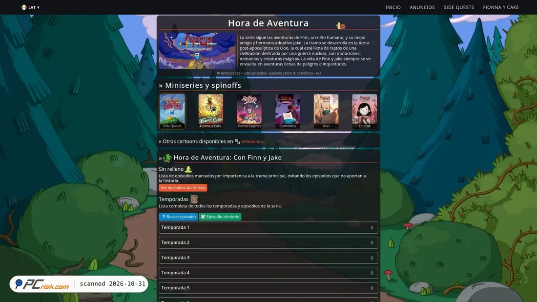 Screenshot of verhoradeaventura.online
