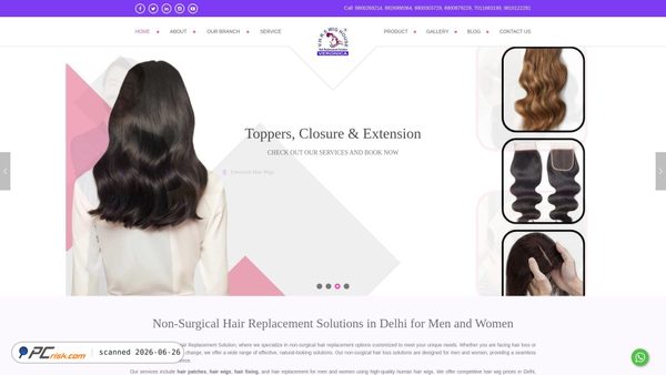 veronicahairreplacement.com screenshot