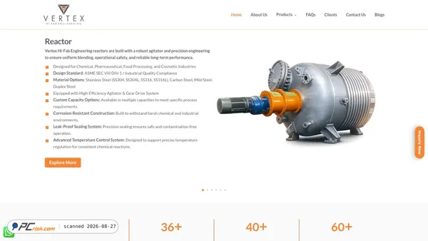 Captura de vertexhifab.com
