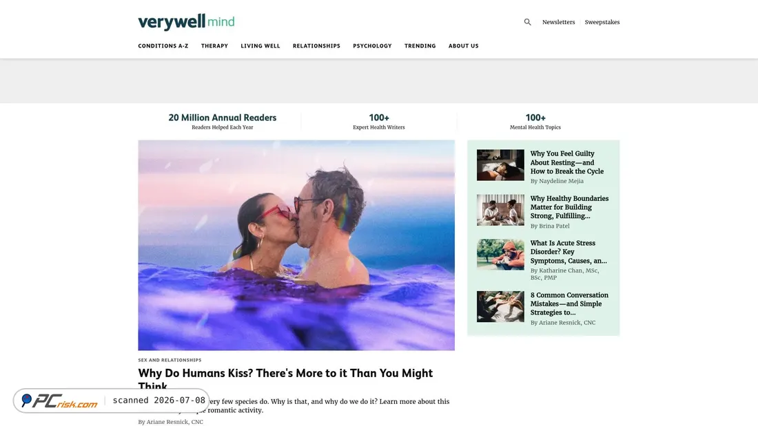 Screenshot of verywellmind.com