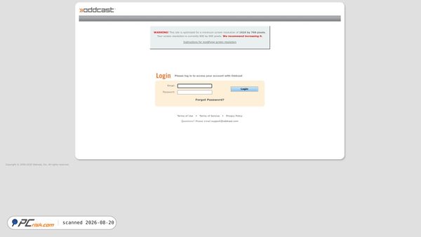 vhss.oddcast.com screenshot