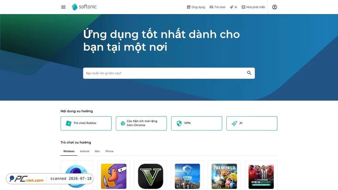 Screenshot of vi.softonic.com