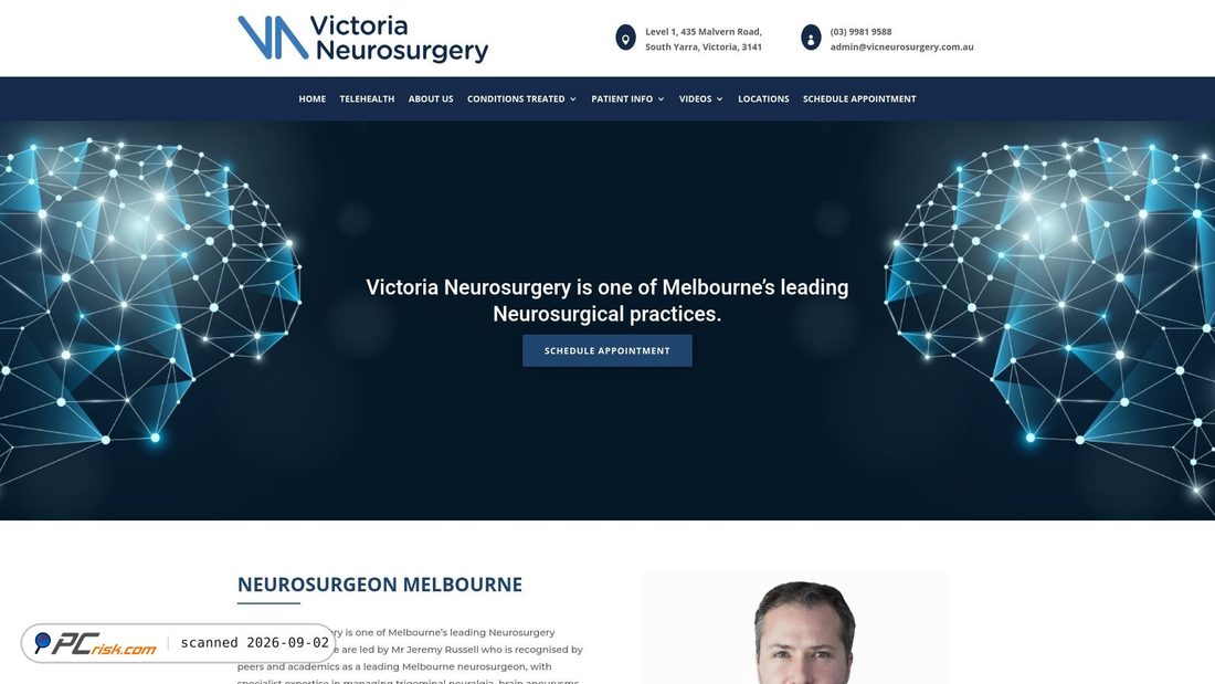 Capture d’écran de vicneurosurgery.com.au