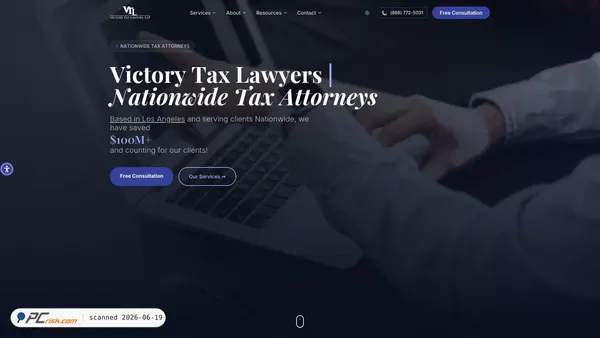 victorytaxlaw.com screenshot