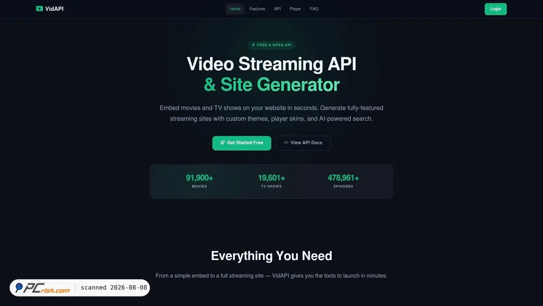 Screenshot of vidapi.ru