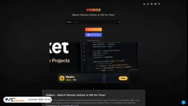 Screenshot di vidboxto.com