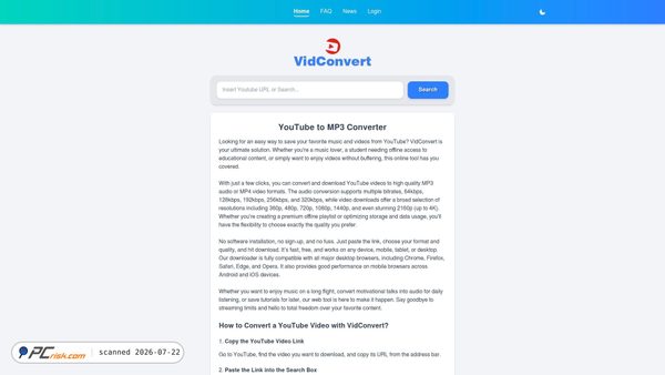 vidconvert.org screenshot