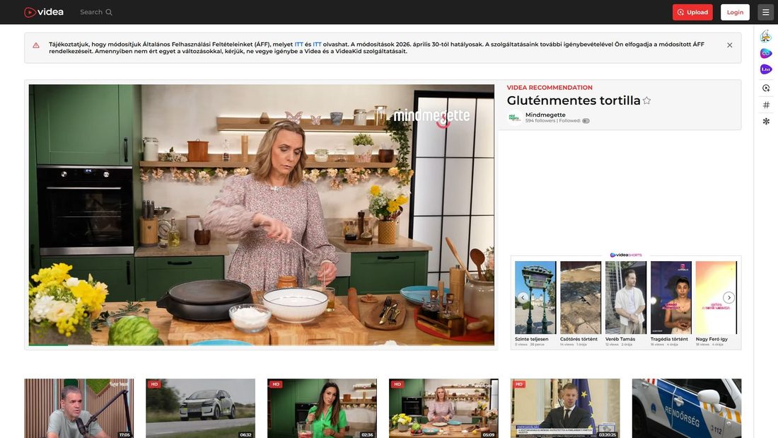 Screenshot of videa.hu
