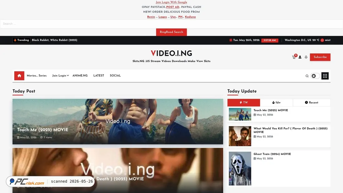 Screenshot of video.i.ng