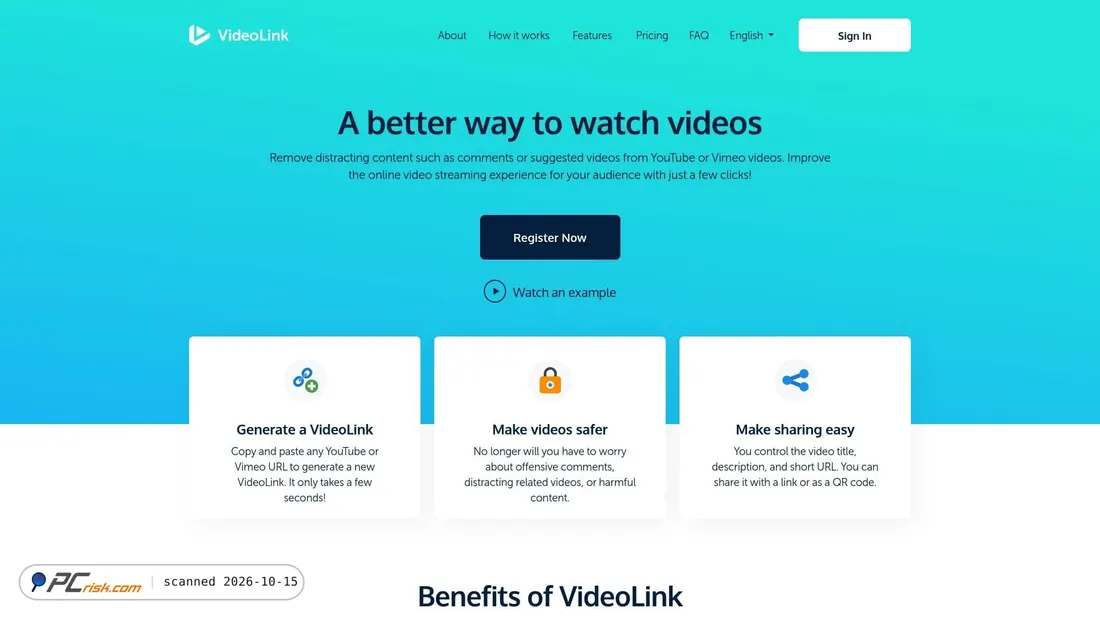 Screenshot of video.link