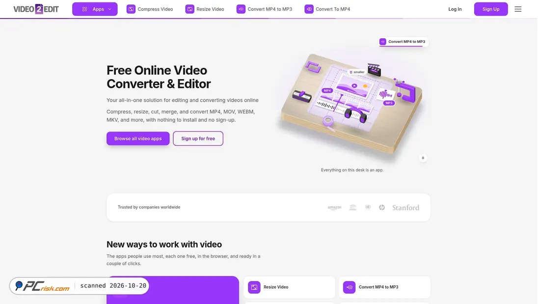 Screenshot of video2edit.com