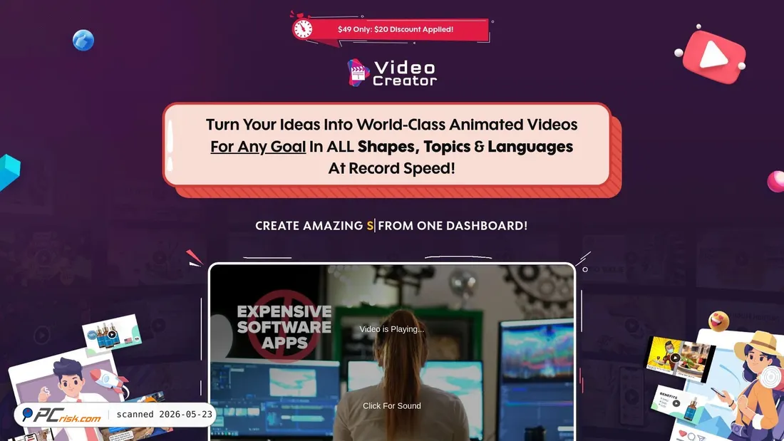 Screenshot of videocreator.io