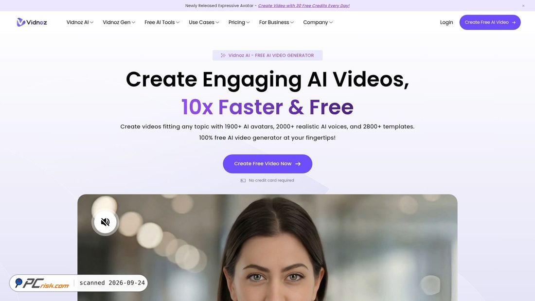 Screenshot of vidnoz.com