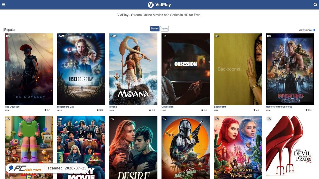 Screenshot di vidplay.top