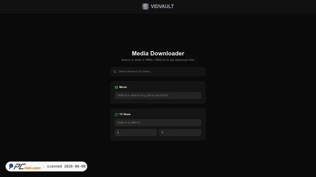 Screenshot of vidvault.ru