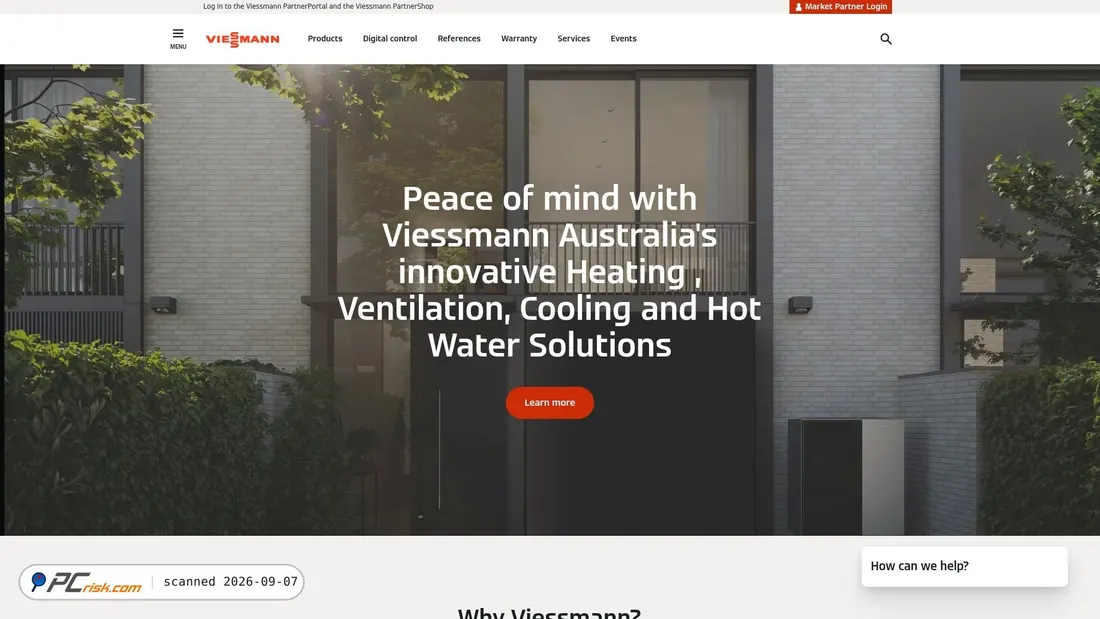 Screenshot von viessmann.com.au