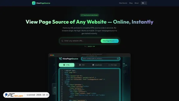 viewpagesource.online screenshot